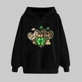 thumbnail image 2 of VBTAPA Women's St. Patrick'S Day Flag Shamrock Hooded Sweatshirts Green Irish Clover Long Sleeve Pullover Tops Funny Holiday Hoodies with Kangaroo Pocket Black XL, 2 of 6