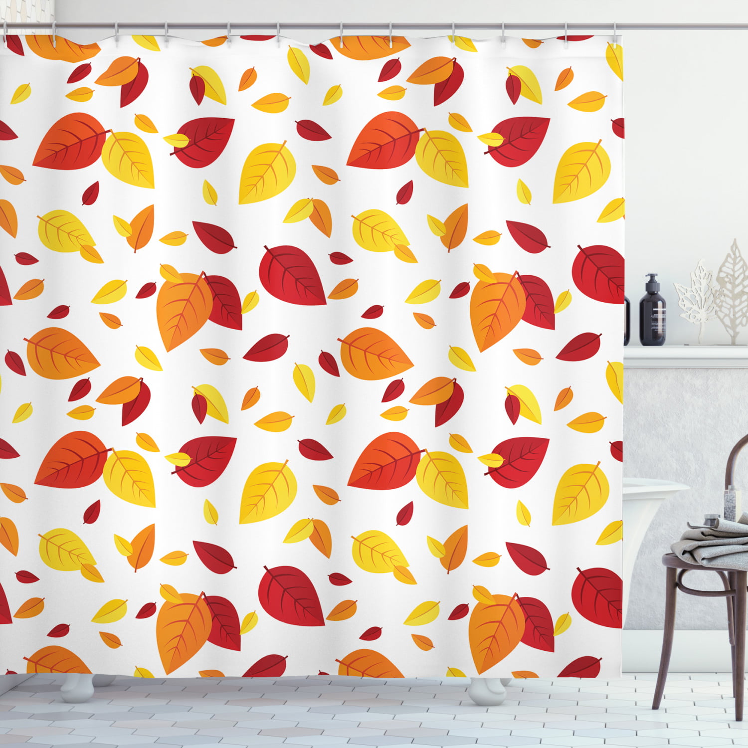 Details about   White Background Beautiful Autumn Leaves Shower Curtain Liner Bathroom Decor 72" 