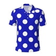 thumbnail image 2 of Daiia Blue And White Polka Dot Pattern Men’s Polo Shirts,Solid Deck Shirt,Classic Fit, Breathable Cotton Polo for Casual and Sport Wear-Medium, 2 of 7