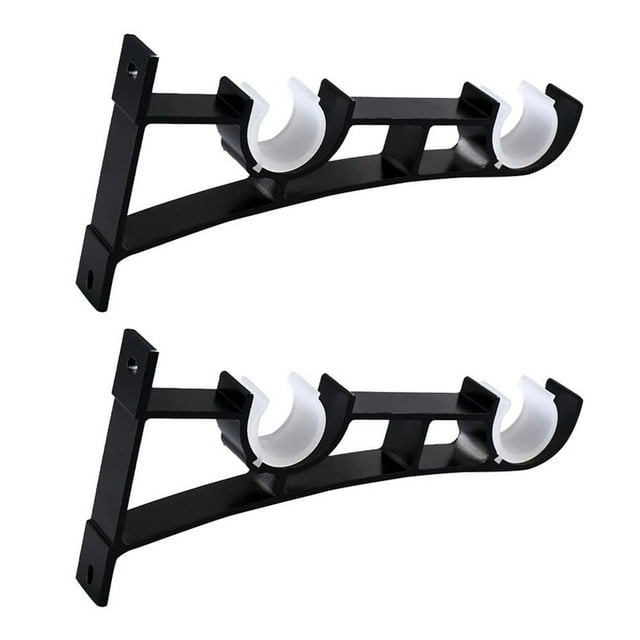2 Pcs Support de Tringle à Rideau Simple/double en Alliage d'Aluminium