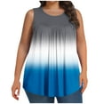 thumbnail image 2 of Frostluinai Plus Size Tank Tops for Women Sleeveless Loose Fit Tanks Crew Neck Pleated Tunic Shirts Fahsion Gradient Flowy Tanks, 2 of 6