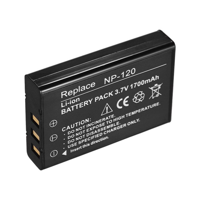 Batería de iones de litio recargable NP-120, 1700mAh, compatible con cámaras Ordro Andoer D395/AC3/AC5, ideal para grabaciones prolongadas al aire libre.