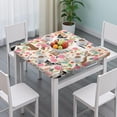thumbnail image 3 of Chihuahua Dog and Flower Square Fitted Tablecloth with Elastic Edge,Square Table Cover,Washable Elastic Table Cover for Home Kitchen Party Decor 34"x34", 3 of 6