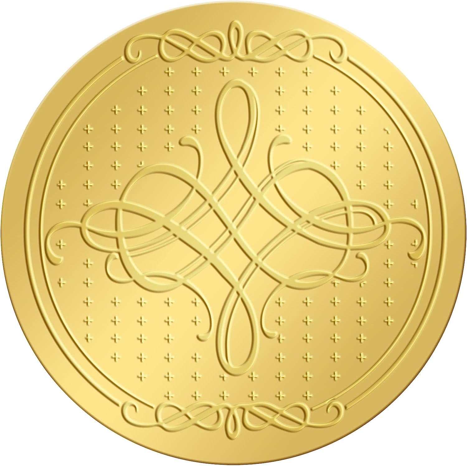 2 Inch Gold Embossed Envelope Seals Stickers Pattern 100pcs Adhesive