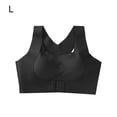 thumbnail image 1 of Sujetador de mujer Hacer subir Elastic Acolchado Hebilla delantera Sujetador deportivo Ropa interior antideslizante inalámbrica, Negro, L Inevent AP001020-03, 1 of 7