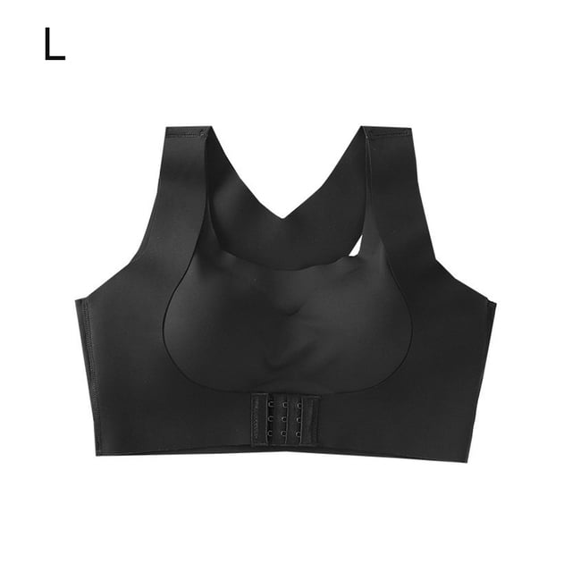 Sujetador de mujer Hacer subir Elastic Acolchado Hebilla delantera Sujetador deportivo Ropa interior antideslizante inalámbrica, Negro, L Inevent AP001020-03