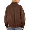 thumbnail image 5 of Drovellove Plus Size Women's Faux Leather Jacket with Stand Up Collar | Long Sleeve Zippered Outwear with Pockets for Casual Daily Wear, 5 of 9