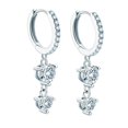 thumbnail image 2 of Pendientes de aro Pendientes colgantes Mujer Pendientes colgantes estéticos Pendientes de diamantes de imitación para boda Uso diario Cumpleaños Día d Plata, 2 of 8