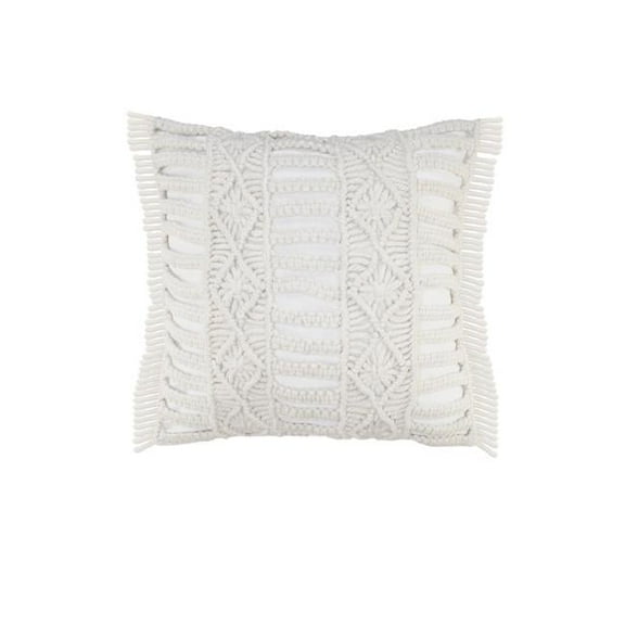 HomeRoots 517783 4 x 24 x 24 in. White Zippered Tropical Indoor & Outdoor Throw Pillow