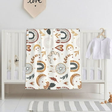 YFYANG Soft Breathable Unisex Baby Blanket, Bohemian Decorative Patterns Newborn Blanket for All Seasons, 40" x 30"