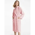 thumbnail image 3 of Peignoir pour Femmes en Coton Éponge Doux et Chaud Col Châle Robe de Maison Longueur Mollet avec Poches, 3 of 6