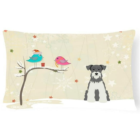 Carolines Treasures BB2526PW1216 Christmas Presents between Friends Schnauzer - Salt and Pepper Canvas Fabric Decorative