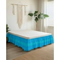 thumbnail image 2 of Summer Abstract Bed Skirt Geometric Gradient Blue Ocean Wave Bed Skirts California King Size 16 Inch Drop, Wrap Around Dust Ruffle&nbsp;Bedskirt with Adjustable Elastic Belt for Queen Size Beds, 2 of 7