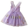 thumbnail image 1 of FYDUU Robe de Mode pour Filles Robe pour Tout-Petites Manches Fl en Maille Broderie Vêtements de Fête des Fêtes Robe de Danse Robes de Fête Mignonne Robe d'Été pour Filles pour 2-3 Ans, 1 of 9