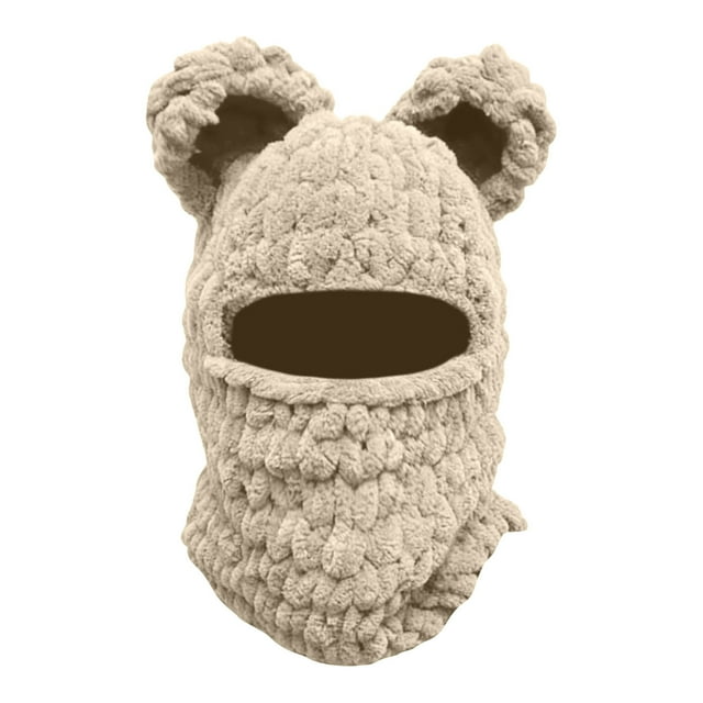 Bear Ski Machine Washable Knit Face With Ears & Face For Cold Weather Skiing Climbing Exercise Stool for Working Out under The Desk Elliptical Fitness Finds Exercise Gliders Pedal Exercise Reverse