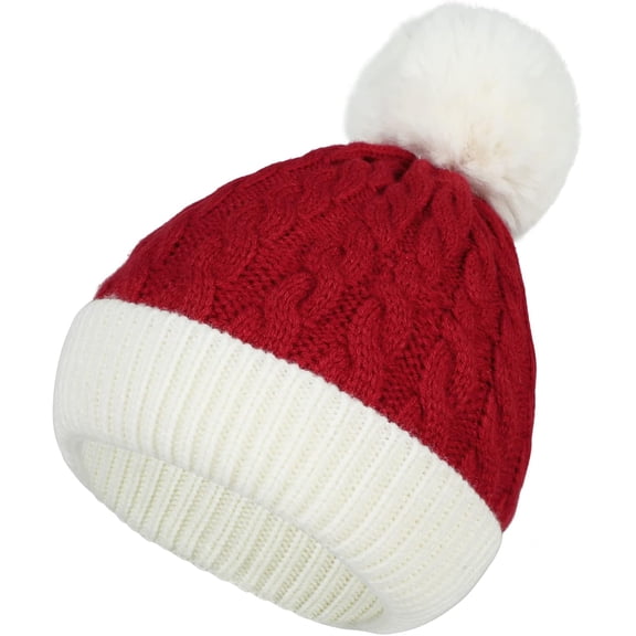 Minzimin 1Pcs/3Pcs Baby Christmas Hat Knit Santa Hat Winter Baby Boy Girl Christmas Xmas Newborn Toddler Kids Christmas Beanie