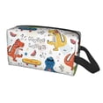 thumbnail image 2 of Goofa Dinosaur (2) Printed Toiletry Bag with Handle,Large Capacity Travel Makeup Cosmetic Bag for Women, Carry on Airport Airline Compliant Bag, 2 of 9