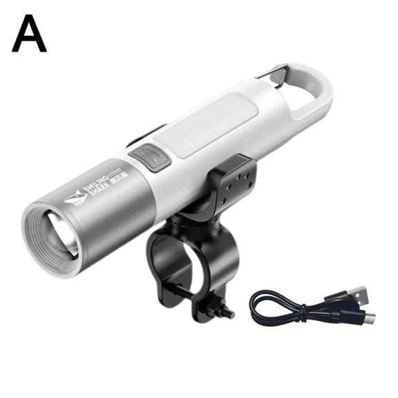 Waterproof USB Rechargeable LED Flashlight with Bicycle Stand