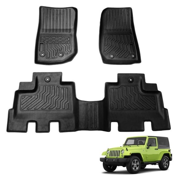 Leadwolf Floor Mats Liners Carpets for 2014-2018 Jeep Wrangler JK Unlimited JKU 4-Door Non-Slip, Waterproof, Easy to Clean and Wear-resistant