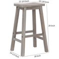 thumbnail image 5 of 29" Inch Solid Wood Saddle Counter Stool (Set of 2), Black, 5 of 5