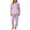 Purple, variant on qelini Cardigan Pajama Set for Women Plus Size V Neck Fleece Lined Long Sleeve Top & Pants 2 Piece Winter Sleepwear Ptint Home Wear