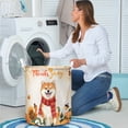 thumbnail image 4 of Happy Thanksgiving Shiba Inu with Turkey Pumpkins Autumn Vibes Foldable Laundry Basket Shibas Dog Lovers Gifts Idea Organizer Storage with Handles - 12018, 4 of 5