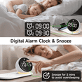thumbnail image 5 of Samovi Digital Alarm Clock for Heavy Sleepers, Bluetooth Speaker with 15W Wireless Charger, 20 White Noise Sounds, 3 Level Dimmable Touch Table Lamp for Bedroom Desk Teens Girls Boys (White), 5 of 9
