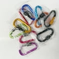 thumbnail image 4 of 10 Pack Aluminum D Ring Key Rings Hiking Clips Locking Carabiner for Hiking Camping Fishing Hooks and Outdoor Use，Clips with Screw Gate Multicolored, 4 of 6
