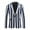 Blue, variant on Men's Striped Notched Lapel Single-Breasted Blazer, 1-Button Formal Jacket with Back Vent & Functional Pockets