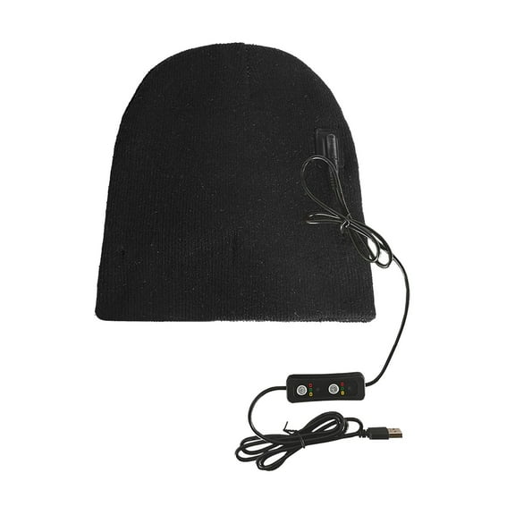 Heated Beanie Hat for Men & Women - USB Powered Winter Knit Hat Warmer for Skiing, Fishing, Motorcycling & Cold Weather Activities (Not Rechargeable)