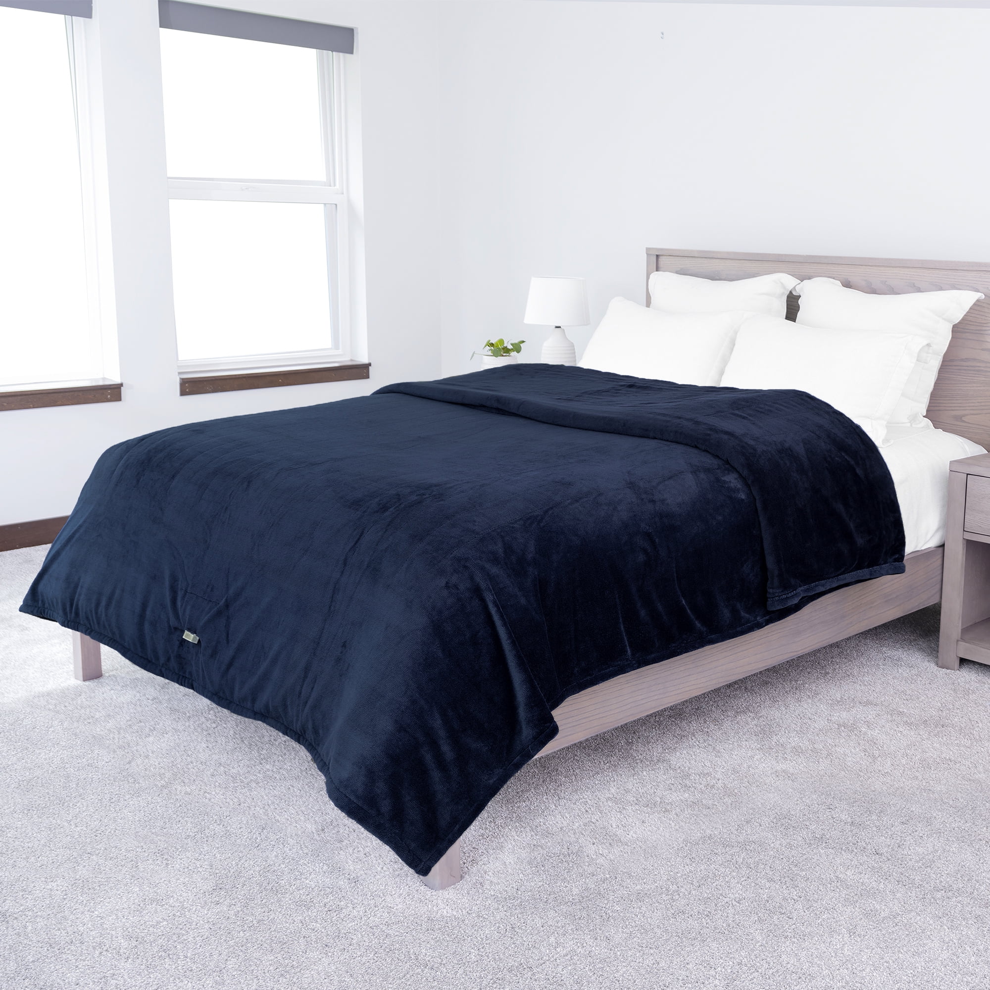 Sunbeam Poseidon Blue Microplush Electric Blanket, Full