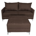 thumbnail image 4 of Sala Esquinera Modular El Bazar Store Montana Chocolate 170x155 cm, Tela Lino nacional. Love seat y taburete, 4 of 7