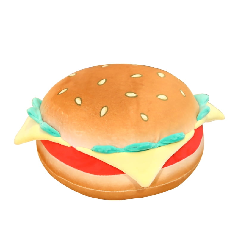 3D Creative Simulational Plush Bread Steak Pizza Hamburger Shape Pillow Plush Foody Cushion Pillow 