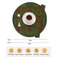 thumbnail image 6 of 15 Inch Round Placemats Set of 6, Vintage Red Roses Non Slip Heat Insulation PP Table Mats, Green Abstract Art Floral Ethnic Washable Place Mats for Kitchen Dining Party Table Decor, 6 of 7