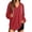 Red, variant on Sheghy Hoodies for Women Ladies Daily and Winter Long Sleeved V-neck Drawstring Knitted Loose Fitting Hooded Sweatshirt Hanging Sweatshirt Top Black S