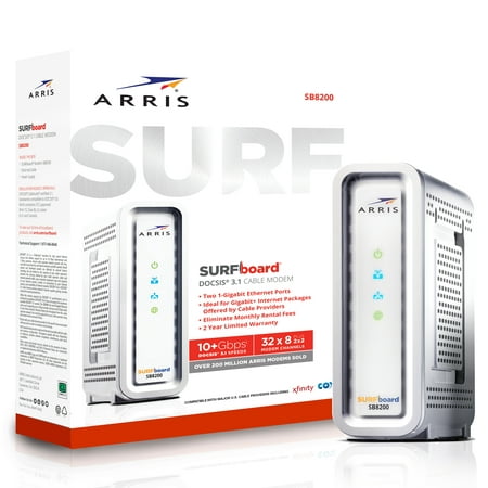 ARRIS SURFboard DOCSIS 3.1 Cable Modem. Approved for Cox, Xfinity and most other Cable Internet providers for Gigabit Internet