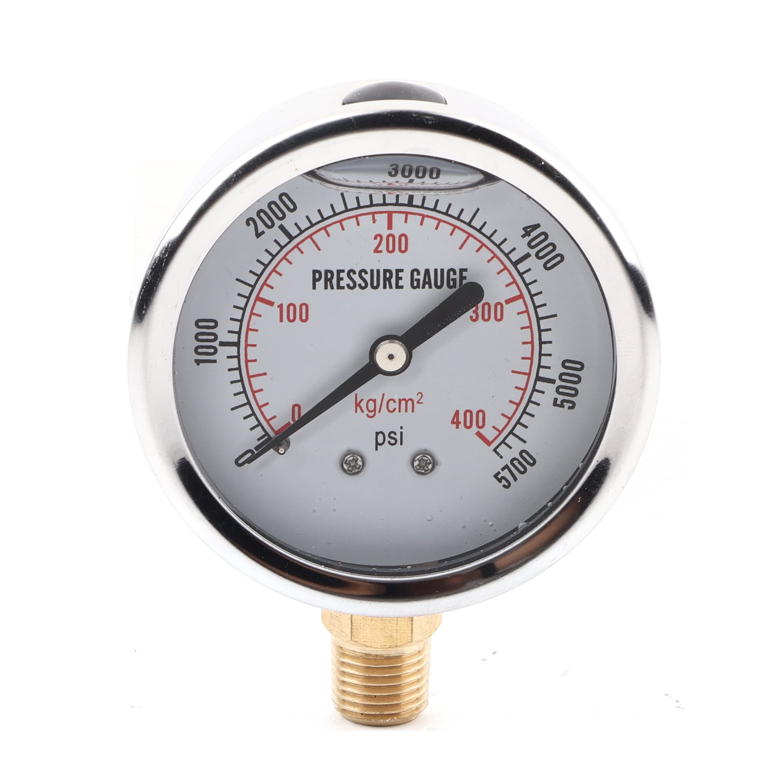 Fuel Pressure Liquid Filled Gauge Measuring Fluid Brass 1/4 NPT Fuel