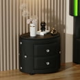thumbnail image 2 of PU Leather Nightstand, Storage Bedside Table with 2 Drawers and Crystal Handle, Modern Bed Side Table End Table with Leather for Bedroom, 2 of 7
