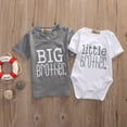 thumbnail image 2 of Hauts d'Été Assortis Gris T-shirt Grand Frère Tee / Blanc Barboteuse Petit Frère, 2 of 5