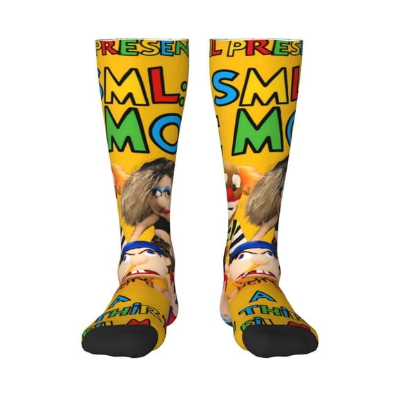 Saiise Sml Jeffy Ap Funny Socks Men Women Boys Kids Adults Novelty Graphic Crew Tube Socks Crazy Design Casual Dress Socks for Sports,Running,Travel