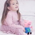 thumbnail image 5 of Peppa Pig genuina de 19 cm, Peppa Pig con osito de peluche, George con dinosaurio, papá, mamá, niño, niña, regalo de cumpleaños, juguetes, muñeca de Navidad, oferta, 5 of 5