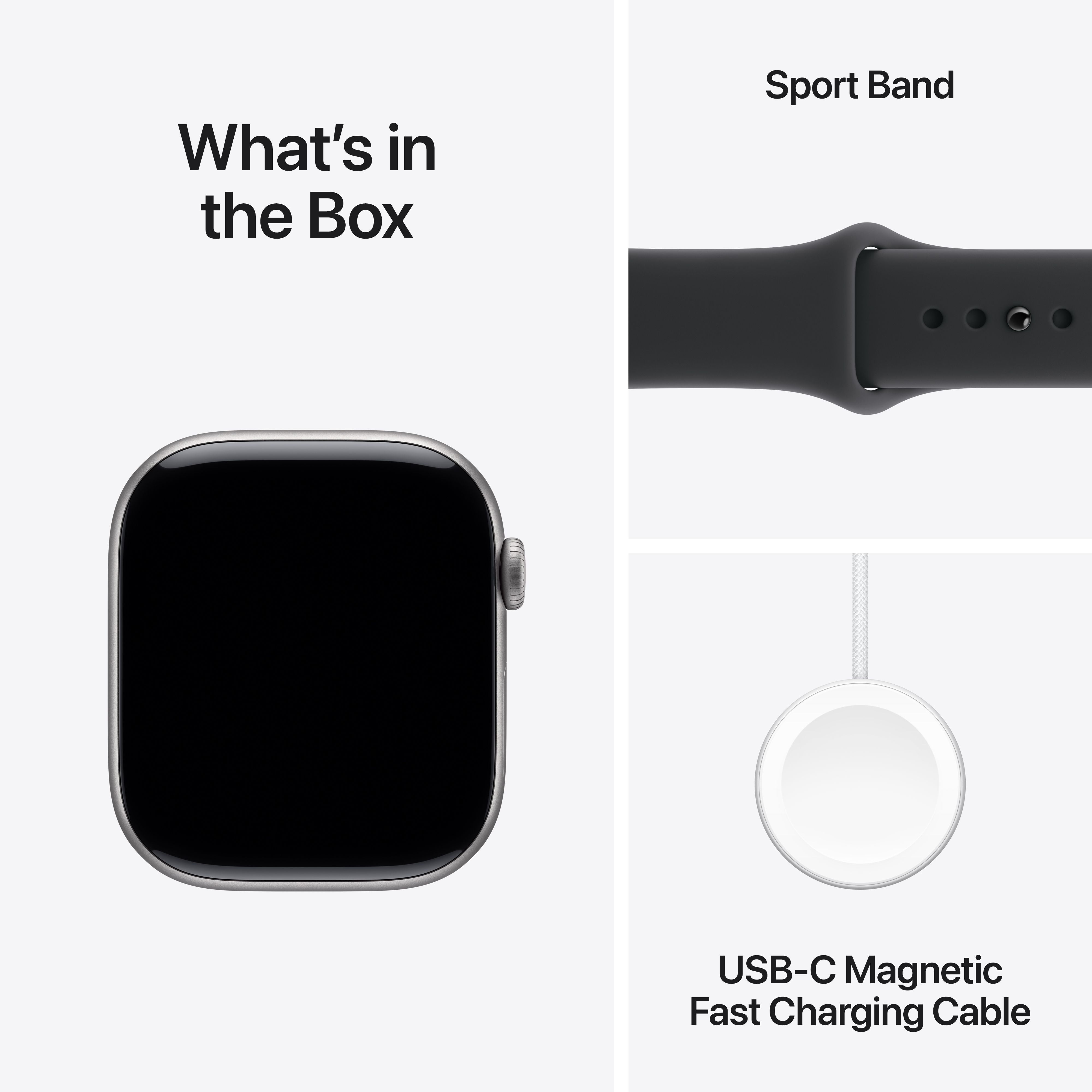Open Box Apple Watch Series 11 [GPS + Cellular 46mm] Smartwatch with Space Gray Aluminum Case with Black Sport Band - S/M