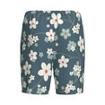 thumbnail image 4 of Rocae Blue Flower for Men's Soft Sleep Pajama Shorts, Waistband and Pockets, 4 of 9