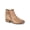 Beige, variant on Womens Beige Buckle Ankle Strap Accent Lightweight Flexible Cushioned Goring Mackenzie Almond Toe Stacked Heel Zip-Up Booties 5.5 M