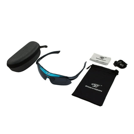 ROBESBON Authorized Exercise Polarized Eyewear Goggles Cycling Glasses Blue Set