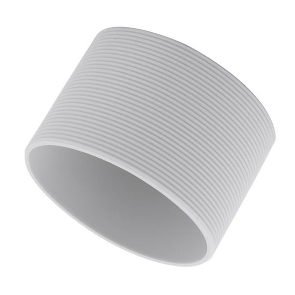 Outdoor Silicone Round Nonskid Water Mug Cup Sleeve Cover Light Gray 6.5cm Dia