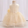 thumbnail image 7 of Gubotare Baby Tulle Dress Baby Girls Tutu Dress Summer Sleeveless Backless Princess Birthday Party Dresses Sequin Ruffle Tulle Bowknot Sundress (Beige,Size 6-12 Months), 7 of 7