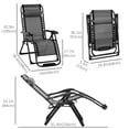 thumbnail image 3 of Outsunny Chaise Zéro Gravité, Fauteuil Inclinable Pliant, Chaise Longue de Patio Réglable avec Oreiller Détachable, Porte-Gobelet et Rouleau de Massage pour les Pieds pour Extérieur, Patio, Terrasse, au Bord de la Piscine, Gris, 3 of 10