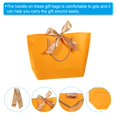 thumbnail image 4 of Uxcell 14.6"x4.3"x9.8" Gift Bags with Handles Small Paper Favor Bag with Bow Ribbon Orange Yellow 6 Pack, 4 of 6