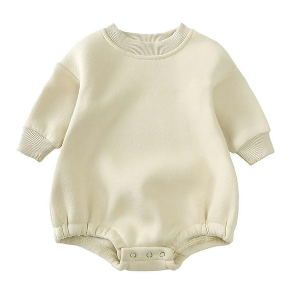 Generic Baby Boys & Girls Padded and Thickened Long Sleeved Crawling Suit Wrap Coat Autumn Winter Clothes for Holiday Christmas Party （9-12 Months White）